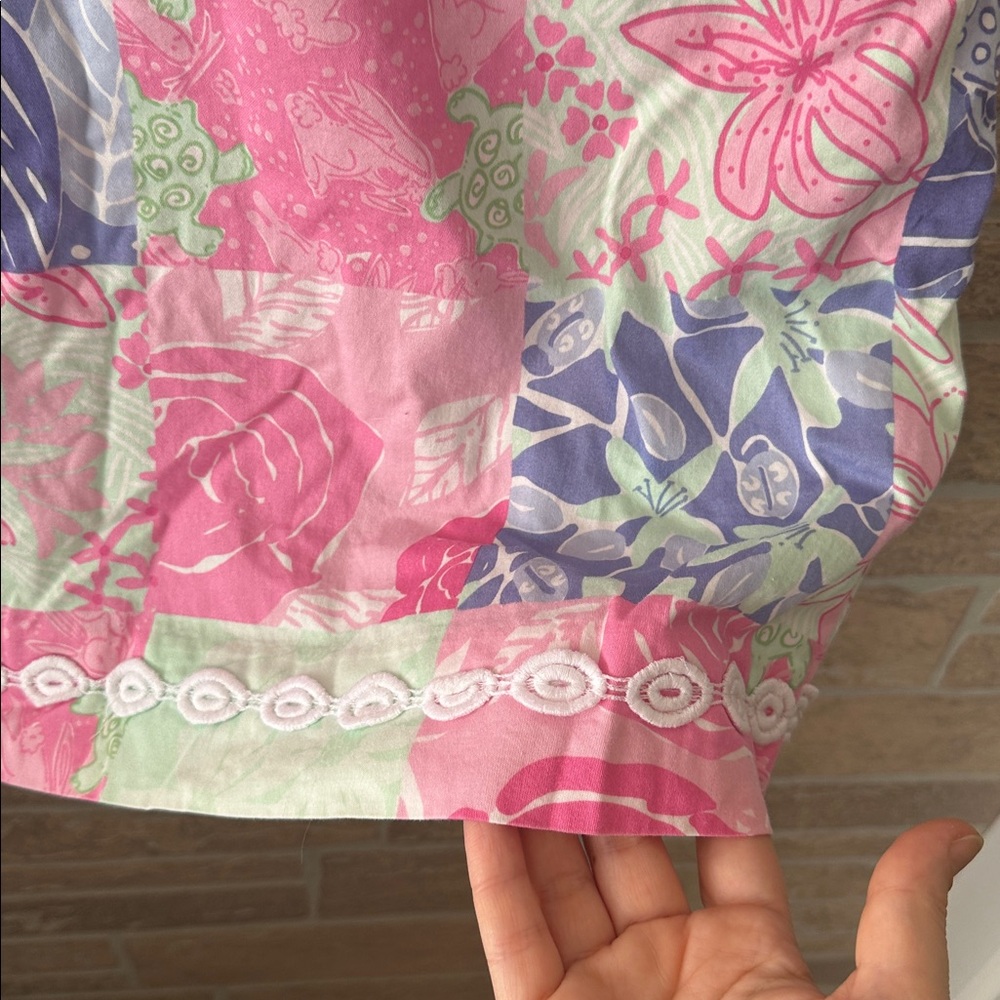 Lilly Pulitzer Krista Y2K Patchwork Print Sleeveless Dress 10 White Label - Picture 4 of 7